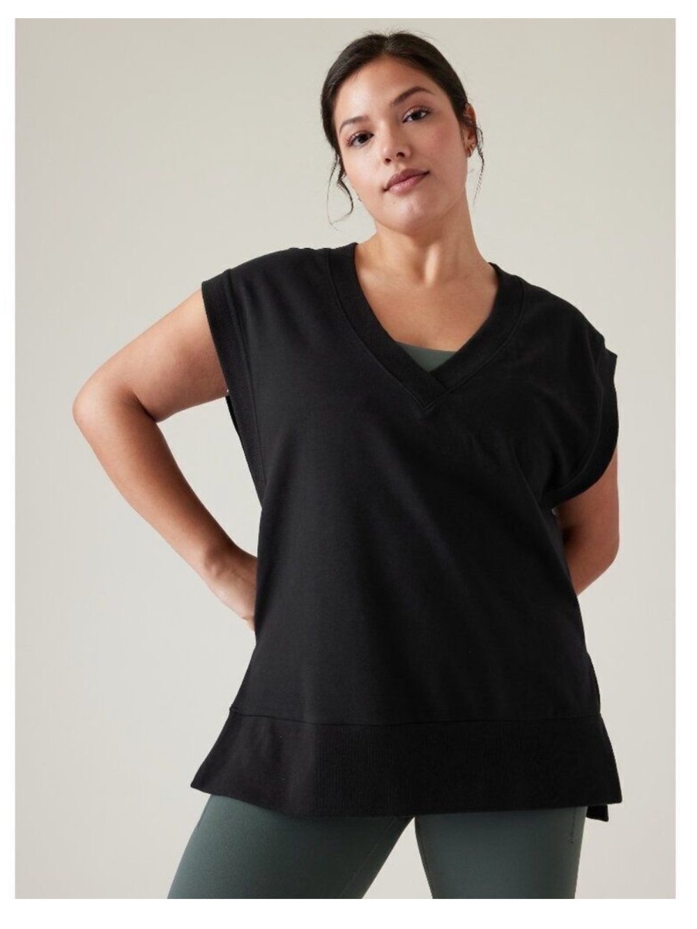 Athleta Retroterry V-Neck Sweatshirt Tee - NWT
